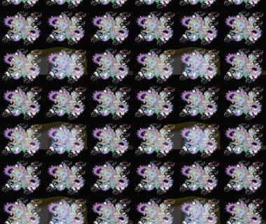 Raster resim. Güzel kumaş deseni. Doodle çiçekler ve dalları, otlar ve çiçekler. Elle çizilmiş.