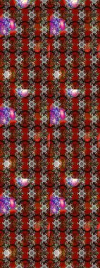 Suluboya, elle çizilmiş. Vadinin çiçekleri kahverengi, kırmızı ve siyah renklerde. Raster - stok. Taslak arkaplan deseni.