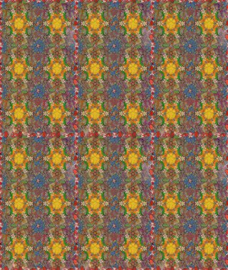 Tekrar eden çiçek arkaplanı, zarif kahverengi çiçek duvar kağıdı. Kahverengi renkler üzerine çiçek desenli çizimler, el yapımı papatyalar, papatyalar..