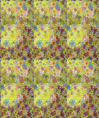 Raster deseni. Çiçek kolajı. Çiçek kompozisyonu. Küçük çiçekte güzel bir desen var. - sarı ve tarafsız çiçekler. Çiçek arkaplan. Doğa.