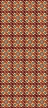 Kahverengi, bej ve kırmızı renklerde, altın çiçekli altın desenler. Senin tasarımın için, duvar kağıdı. Altın rengi, kusursuz çizim. Raster geometrik arkaplanı.