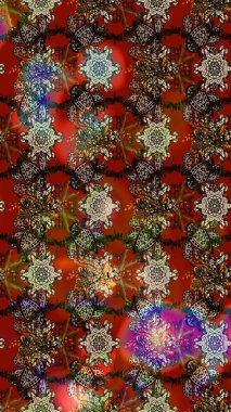 Raster Şirin kumaş deseni. Eskiz klasiği. Renkli Bahar Teması eskiz kalıbı. Düz Çiçek Elementleri Tasarımı.