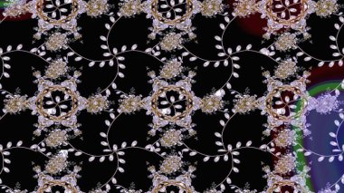 Siyah, nötr ve kahverengi renkli, çiçekli, dallı bahar çiçekleriyle desen. Raster deseni.