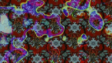 Renkli Bahar Teması eskiz kalıbı. Kırmızı ve kahverengi renkte çiçekler. Güzel çiçek deseni. Düz Çiçek Elementleri Tasarımı.