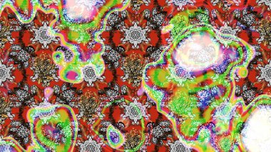 Şirin çiçekler. Çizgi çizimi kalıbı. Raster Moda kumaş deseni.