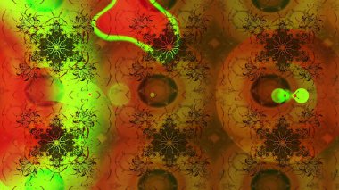 Kahverengi ve yeşil renklerde yaz çiçekleri. Çiçekli karalama şeklinde Raster çiçek deseni. Raster illüstrasyonu.