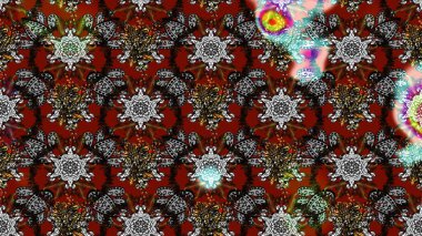 Sevimli çiçek raster deseni. Modaya uygun kumaş deseni. Renkli Yaz Temalı eskiz kalıbı. Düz Çiçek Elementleri Tasarımı.