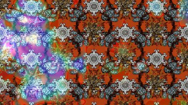 Kızılderili desenli desenli desenli şal deseni. Tekstil, tebrik kartı, boyama kitabı, telefon kılıfı baskısı için kullanılabilir. Etnik Mandala süsü. Raster Henna dövme stili.