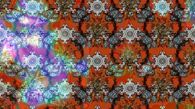 Kızılderili desenli desenli desenli şal deseni. Tekstil, tebrik kartı, boyama kitabı, telefon kılıfı baskısı için kullanılabilir. Etnik Mandala süsü. Raster Henna dövme stili.