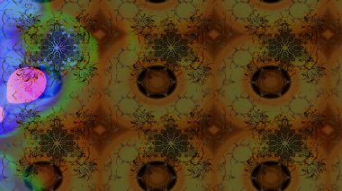 Renkli çiçekler. Raster illüstrasyonunda çiçek deseni çizimi.