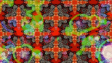 Raster illüstrasyonu. Raster deseni. Nazikçe, renkli yaz çiçekleri. Küçük çiçekte sevimli çiçek deseni var..