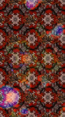 Şirin çiçekler. Raster Moda kumaş deseni. Çizgi çizimi deseni.