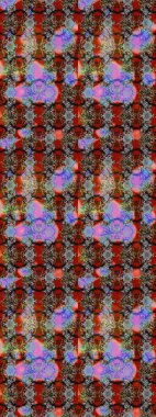 Renkli çizim kalıbı. Çiçek arkaplan. Raster illüstrasyonu. Gri, kahverengi ve kırmızı renklerde şirin tekstil tarzında. Çiçek duvar kağıdı.