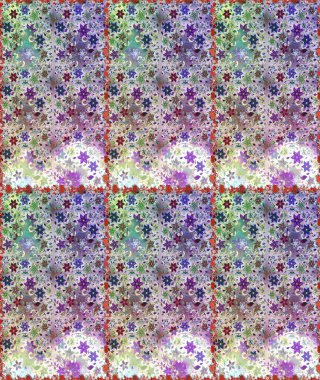 Renkli desenli kusursuz desenli, nötr ve gri çiçekli ve dekoratif elementli. Eski usul. Raster illüstrasyonu. Kumaş, tekstil, duvar kağıdı baskısı için. Kusursuz arkaplan.