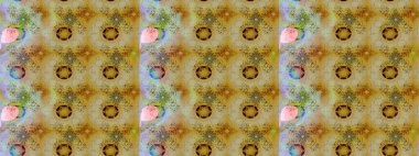 Patlayan çiçekler soyut olarak yerleştirilmiş. Raster illüstrasyonu. Tarafsız renklerde bahar çiçekleri. Raster deseni.