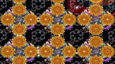 Çiçekli çiçek deseni, suluboya. Küçük çiçekte güzel bir çiçek deseni var. Raster deseni.