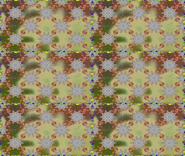 Hoş bir çiçek geçmişi var. Küçük çiçekteki kusursuz desen. Güzel kumaş deseni. Raster illüstrasyonu.