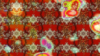 Eskiz klasiği. Renkli Bahar Teması eskiz kalıbı. Düz Çiçek Elementleri Tasarımı. Raster Şirin kumaş deseni.