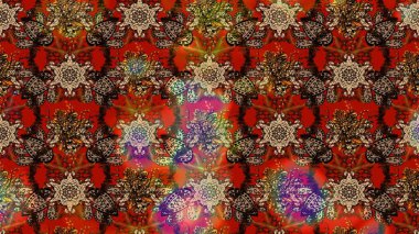 Raster illüstrasyonu. Raster. Kumaş, tekstil, duvar kağıdı baskısı için. Eski usul. Eskiz geçmişi. Tomurcukları çiçekli sevimli çiçek deseni..