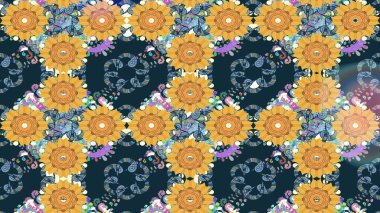 Suluboya çizim kalıbı. Çiçek izi. Suluboya tarzında mavi renkte çiçekler.