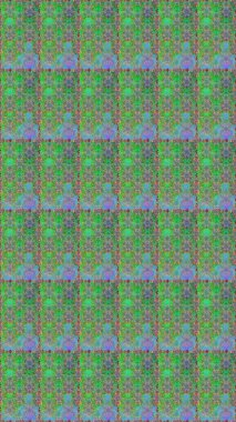 Suluboya çizimi. El çizimi. Yeşil ve mavi renkte çiçekler. Çiçeklerle kusursuz desen.