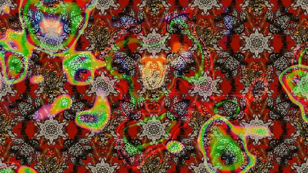 Renkli Bahar Teması eskiz kalıbı. Raster. Düz Çiçek Elementleri Tasarımı.