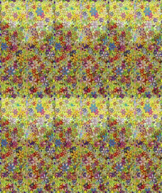 Çiçekler, dallar, bitkiler ve çiçekler. Raster illüstrasyonu. Güzel kumaş deseni. El çizimi.