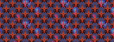 Raster illüstrasyonu. Mor ve kırmızı renkte çiçekler. Küçük çiçekte sevimli çiçek deseni var..