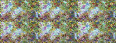 Çiçeksiz desenli arka plan. Tarafsız ve yeşil renklerde çiçekler. Tişört baskısı için çiçek boyama rasteriName.