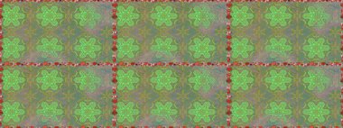 Yeşil ve nötr renklerde çiçekler. Raster illüstrasyonunda kusursuz çiçek deseni.