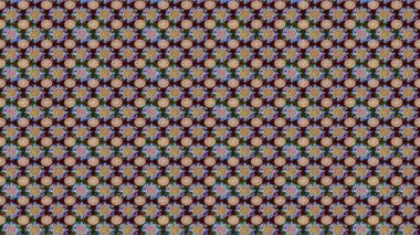 Düz Çiçek Elementleri Tasarımı. Kahverengi ve nötr renklerde çiçekler. Raster illüstrasyonunda kusursuz çiçek deseni. Renkli Yaz Temalı Kusursuz Arkaplan.