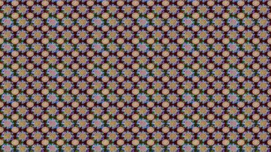 Düz Çiçek Elementleri Tasarımı. Kahverengi ve nötr renklerde çiçekler. Raster illüstrasyonunda kusursuz çiçek deseni. Renkli Yaz Temalı Kusursuz Arkaplan.