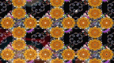 Raster - stok. Siyah çiçekli eskiz deseni, suluboya çiçek deseni, sevimli çiçek, duvar kağıdı, kart veya kumaş için fayanslı.