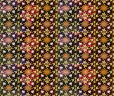 Tekstil, kumaş, kapaklar, duvar kağıtları, baskı, naylon, koleksiyon defteri, örgü, dekupaj için güzel bir eskiz. Küçük kahverengi çiçeklerdeki oldukça eski bir besin torbası deseni.