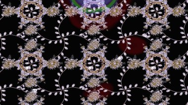 Tekstil, kumaş, kapak, duvar kâğıdı, baskı, koleksiyon defteri, örgü, dekupaj için güzel bir eskiz. Siyah, nötr ve kahverengi çiçekli oldukça eski bir besin torbası deseni. Millefleurlar