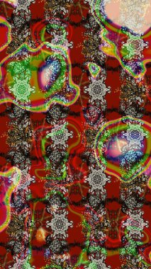 Gömlek, arka plan modelini çiz. Tropik çiçekler. Kırmızı ve kahverengi renkte çiçekler.