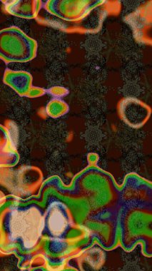 Çiçek buketleriyle klasik bir eskiz şekli. Raster illüstrasyonu. Kahverengi ve gri renklerde.