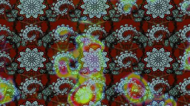 Kahverengi ve kırmızı renkte çiçekler. Hediye ambalaj kağıdı, tebrik kartları, posterler ve pankart tasarımı. Raster düz çiçek çizim deseni.