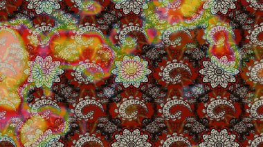 Raster illüstrasyonu. Çizim kalıbı. Organik motif arka planı. Ultraviyole kumaş deseni.