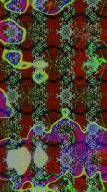 Modern çiçek arkaplanı. Halk tarzı. Parlak renkli çiçekleri ve yeşil, kırmızı ve gri renkte yaprakları olan harika bir çiçek deseni. Moda baskıları için zarif bir şablon.