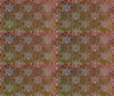 Raster deseni. Bahar çiçekleri dallı desen, kahverengi ve bej renkler çiçekli siluet.