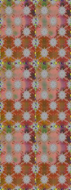 Düz Çiçek Elementleri Tasarım Raster illüstrasyonu. Çiçekli, suluboya desenli kusursuz çiçek deseni. Kahverengi ve gri renkte çiçekler. Renkli Bahar Teması Arkaplansız Desen.