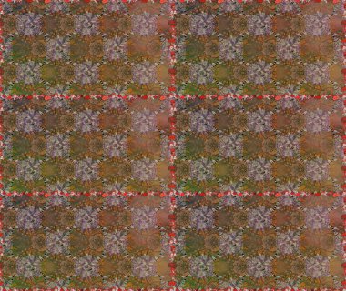 Raster deseni. Bahar çiçekleri dallı desen, kahverengi ve bej renkler çiçekli siluet.