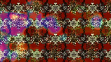 Raster illüstrasyonu. Egzotik çiçekler, kahverengi, kırmızı ve gri renkler üzerine botanik, parlak klasik doğa. Klasik tropikal doğal elementlerin suluboya seti.