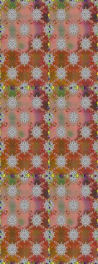 Düz Çiçek Elementleri Tasarım Raster illüstrasyonu. Çiçekli, suluboya desenli kusursuz çiçek deseni. Kahverengi ve gri renkte çiçekler. Renkli Bahar Teması Arkaplansız Desen.