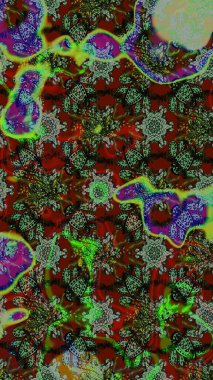 Yeşil, kahverengi ve gri renklerde. Raster illüstrasyonu. Anti-stres için Raster soyut şablon sayfası.