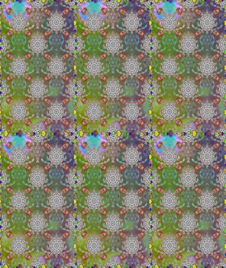 Çiçekli el, pürüzsüz desen çizmiş. Modern gelişim, gri ve yeşil raster arka plan duvar kağıdı çizimi, klasik çizgiler, desenli desenli çiçekler, çiçekli süsler..