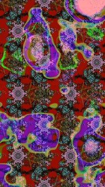 Motley illüstrasyonu. Küçük çiçekte güzel bir desen. Küçük renkli çiçekler. Çiçekli bahar çiçekleri. Moda baskıları için zarif bir şablon.