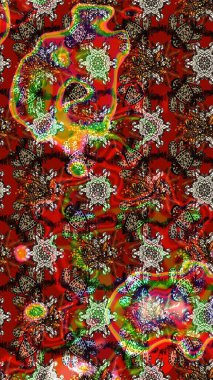 Çiçekler suluboya eskiz deseni. Raster Stili kumaş deseni.