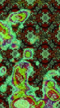 Parmak izi, kumaş, duvar kâğıdı, tekstil için raster dokusu. Renkli grunge, kolo çiçekleriyle soyut bir arka plan oluşturur. Nakış desenli çiçek deseni..